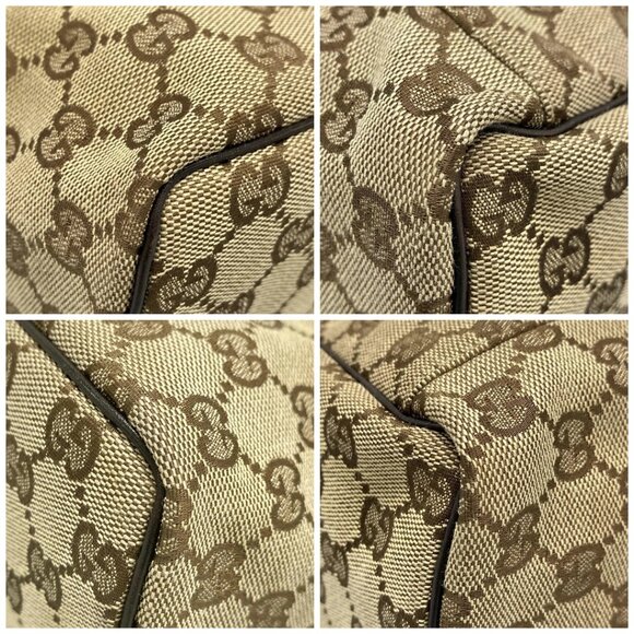 Auth GUCCI GG 106646 Beige Dark Brown Jacquard - Vanity Bag - Picture 16 of 16